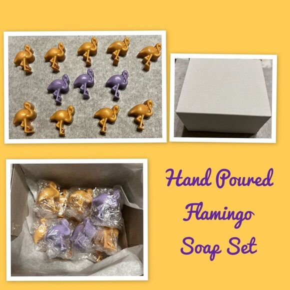Hand Poured Flamingo Soap Set, Baby Buttermilk Soap Set - Picture 1 of 1